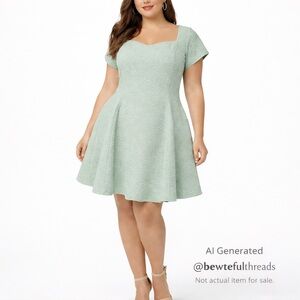 Torrid Size 1 (Fits 14–16) Seafoam Green Skater Fit & Flare Dress
